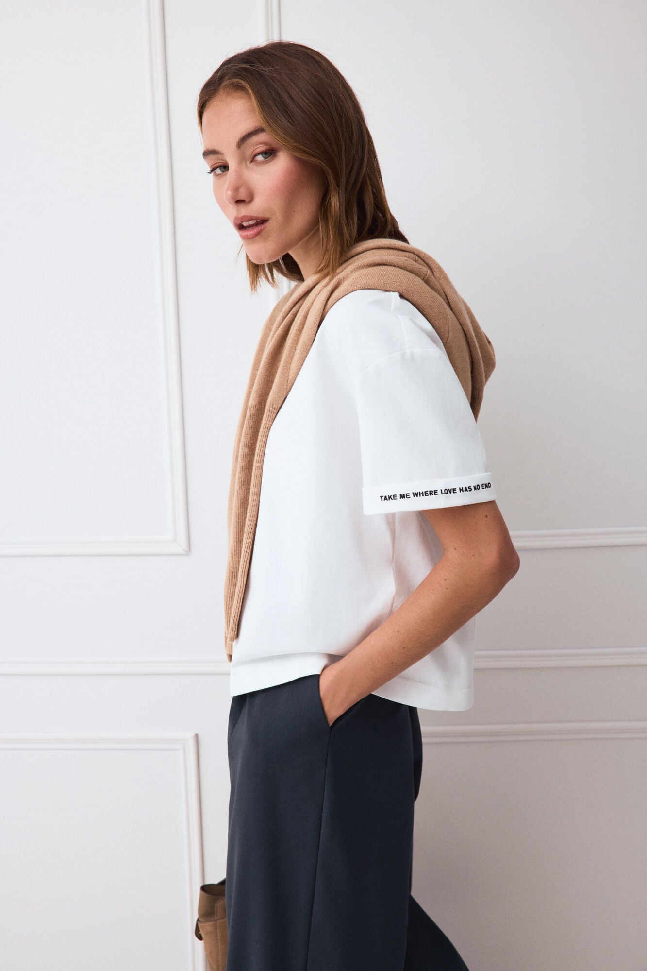 TFP by Tamara Falc&oacute; Crew neck T-shirt Ecru