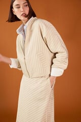TFP by Tamara Falc&oacute; Striped jacket Beige