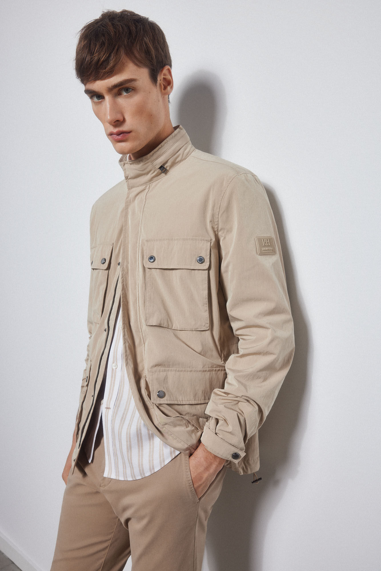 Pedro del Hierro Technical four-pocket jacket Beige