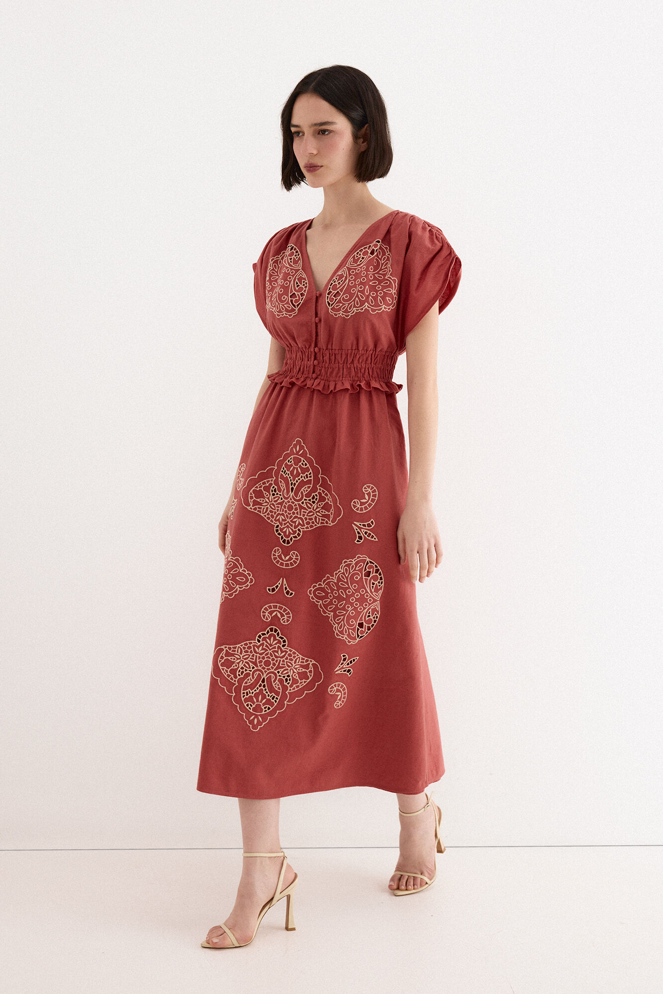 TFP by Tamara Falc&oacute; Embroidered dress Orange