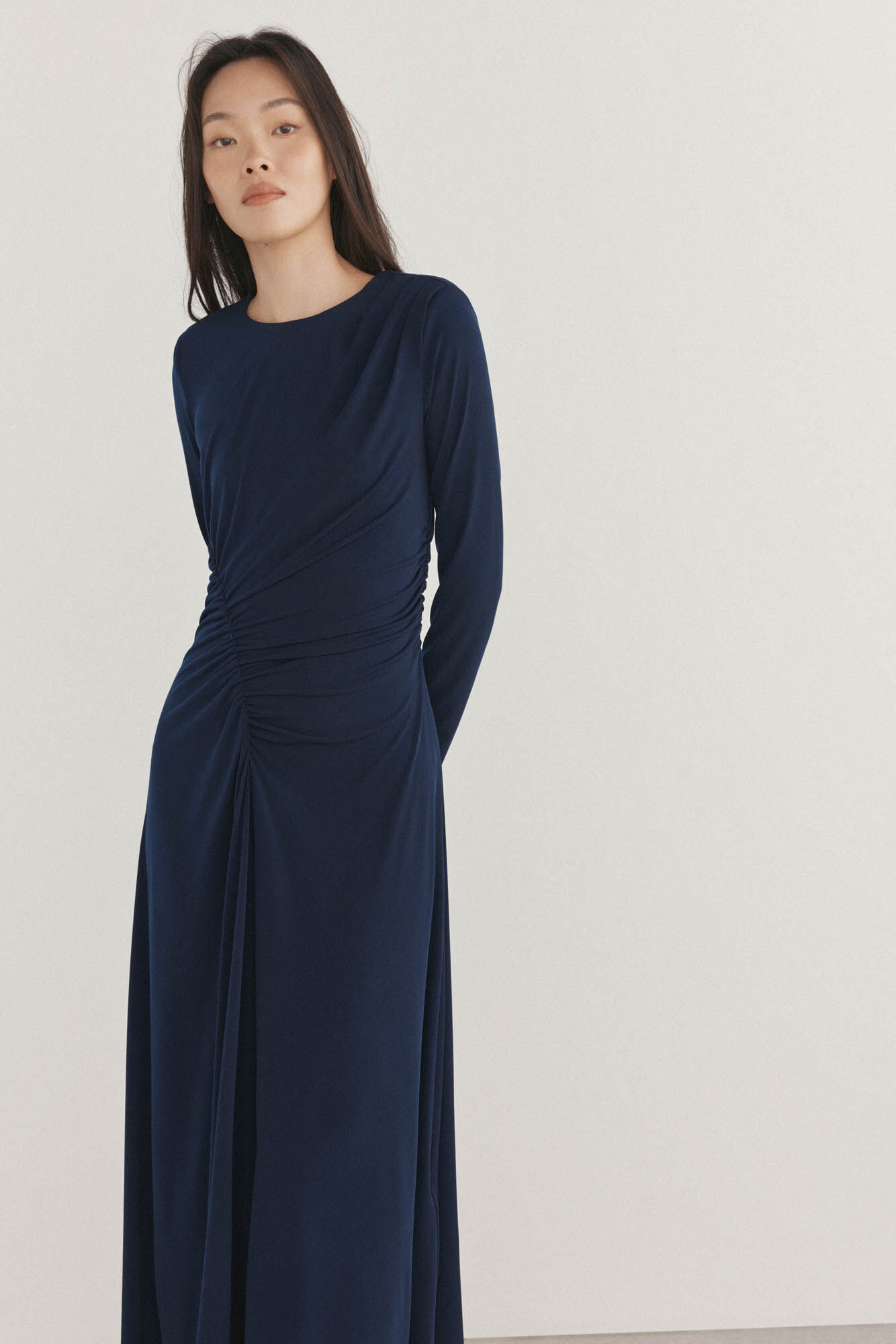 Pedro del Hierro Midi dress with ruffles Blue