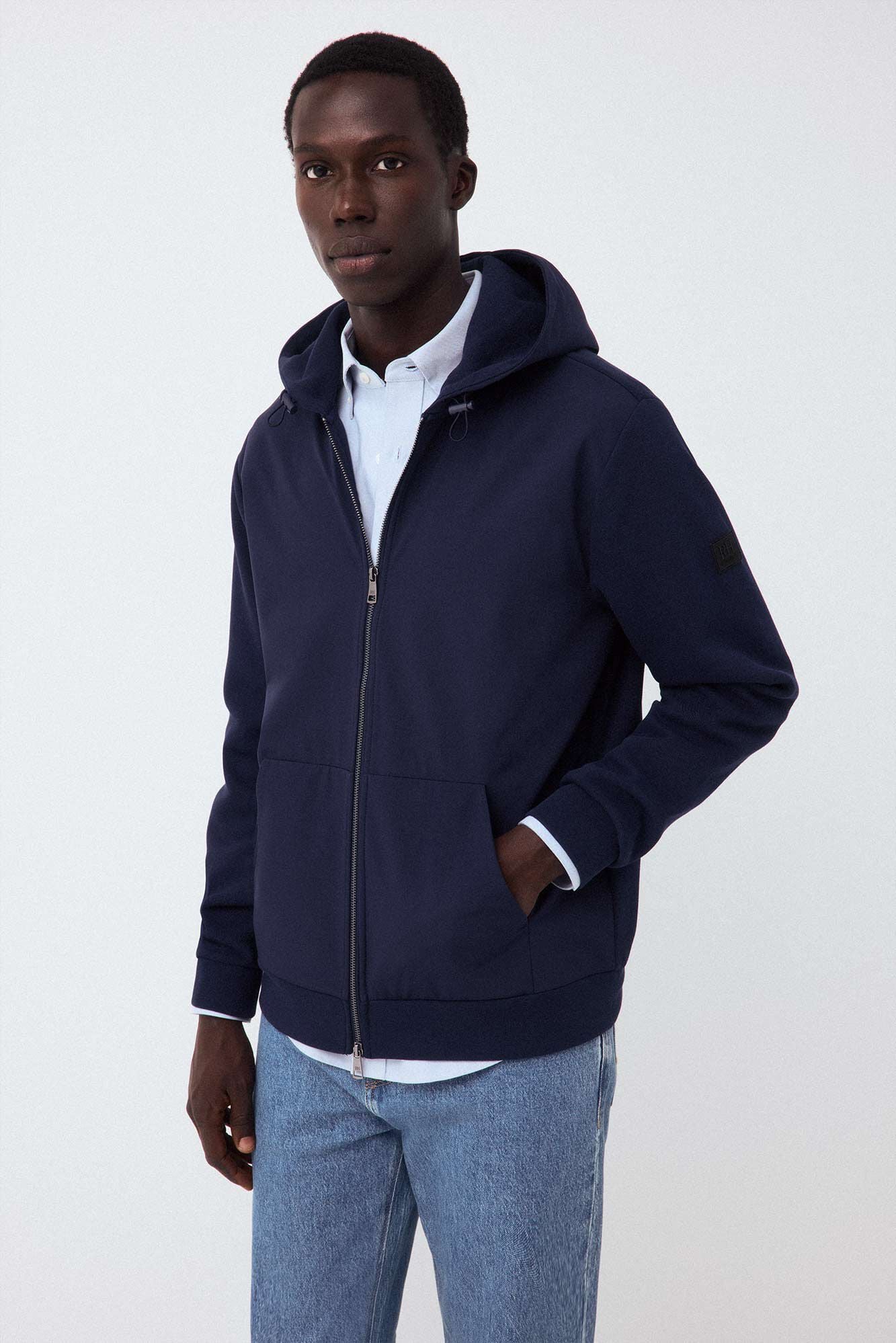 Pedro del Hierro Hooded technical cardigan