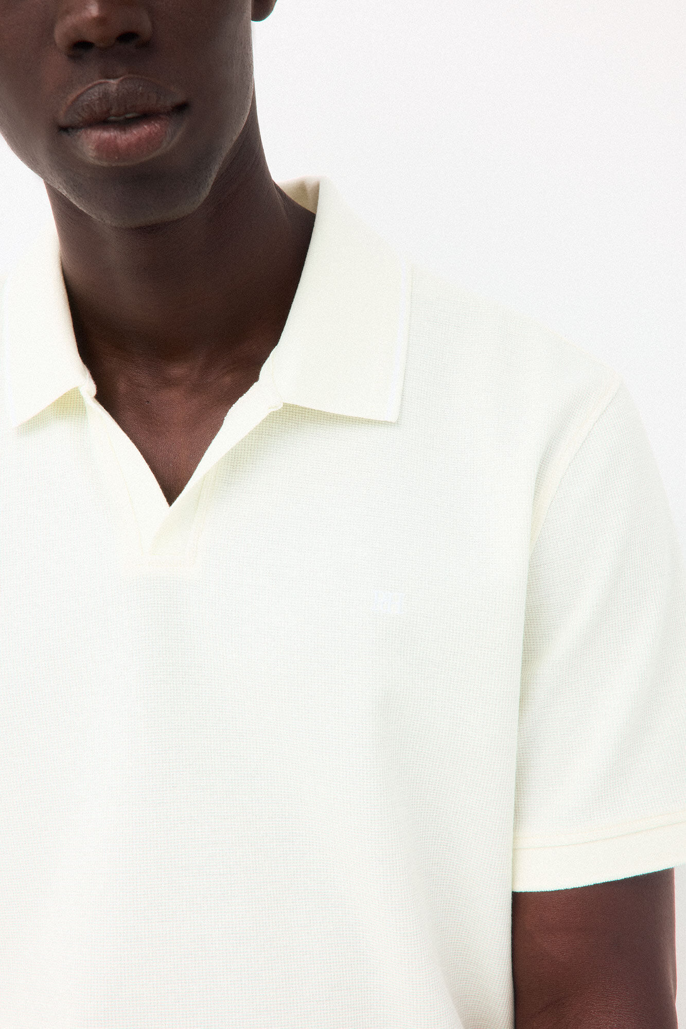 Pedro del Hierro Structured open neck polo shirt