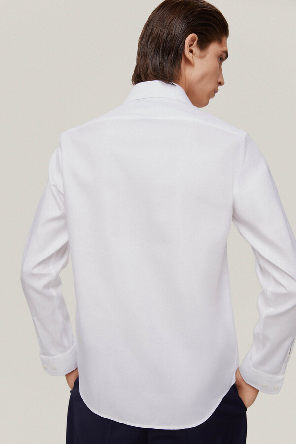 Pedro del Hierro Camisa vestir twill liso non iron + antimanchas White