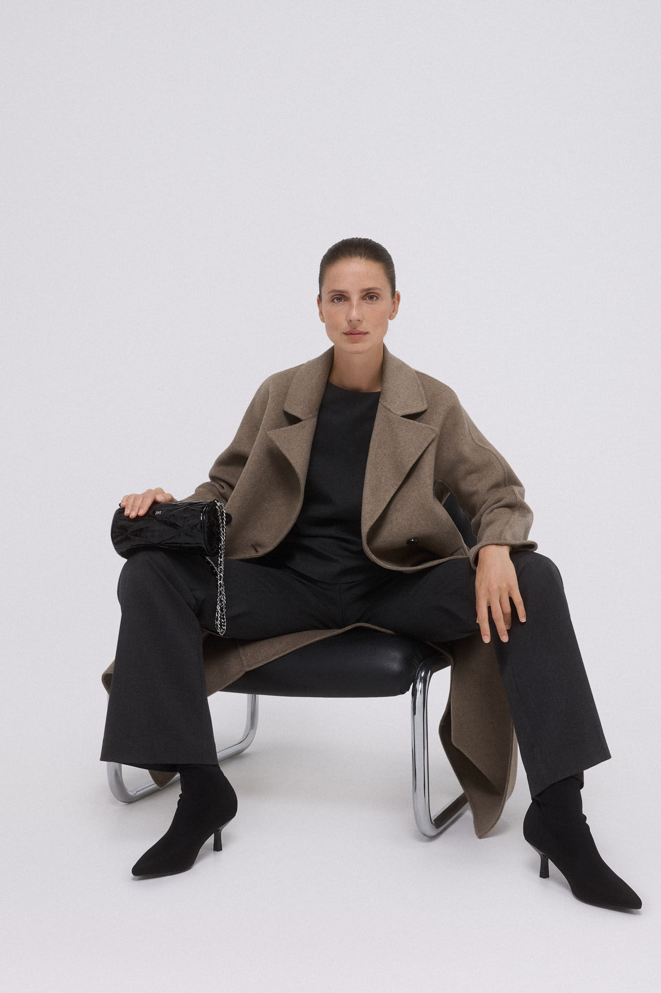 Pedro del Hierro Doubleface dressing gown coat Grey