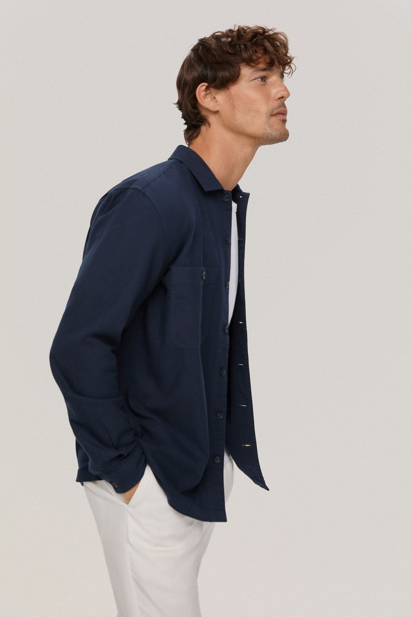 Pedro del Hierro Sobrecamisa lisa casual Azul