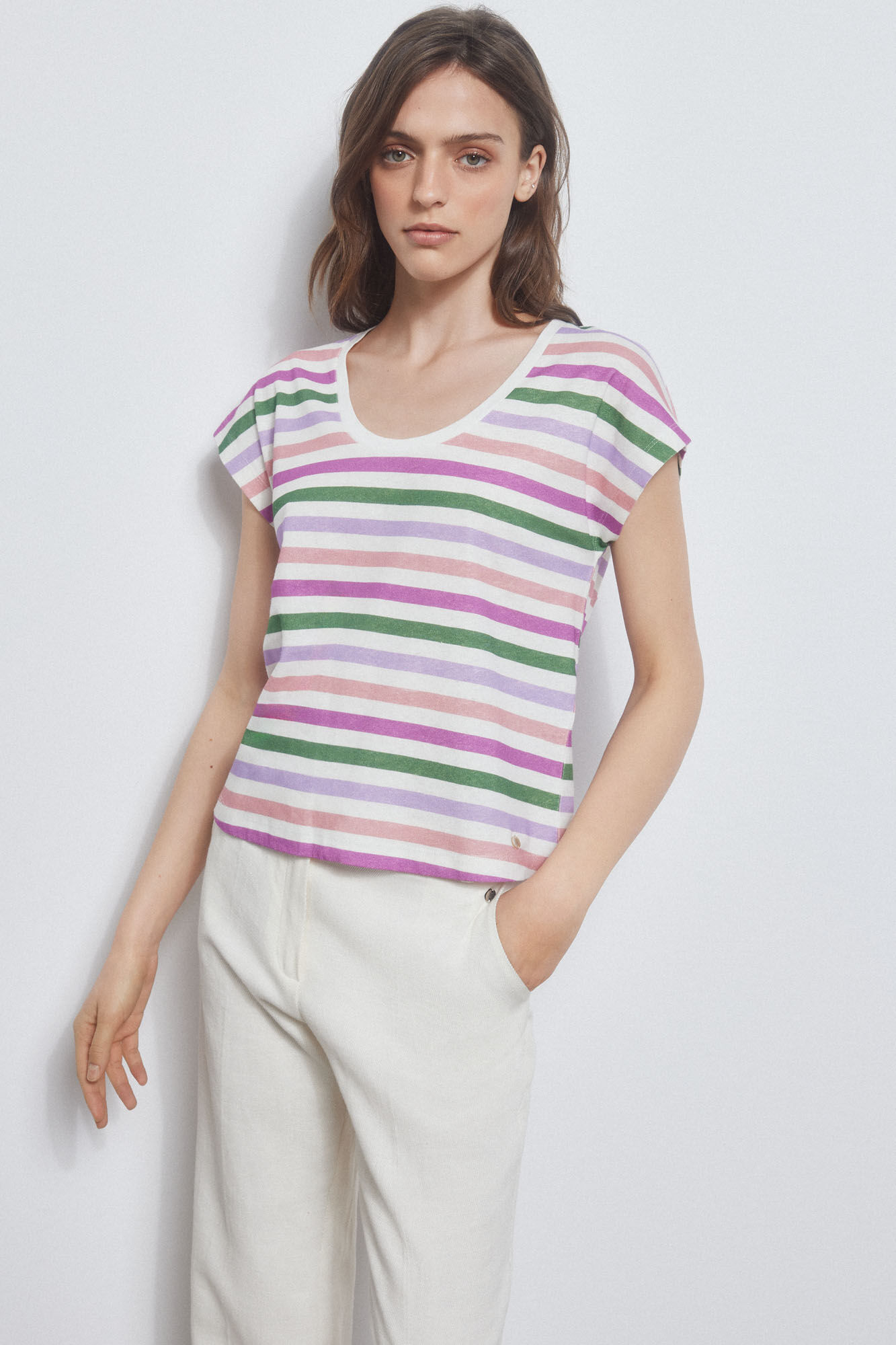 Pedro del Hierro Camiseta b&aacute;sica rayas Varios