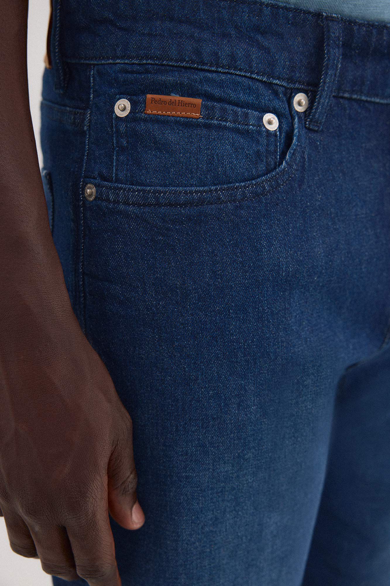 Pedro del Hierro Denim regular Bermuda shorts Blue