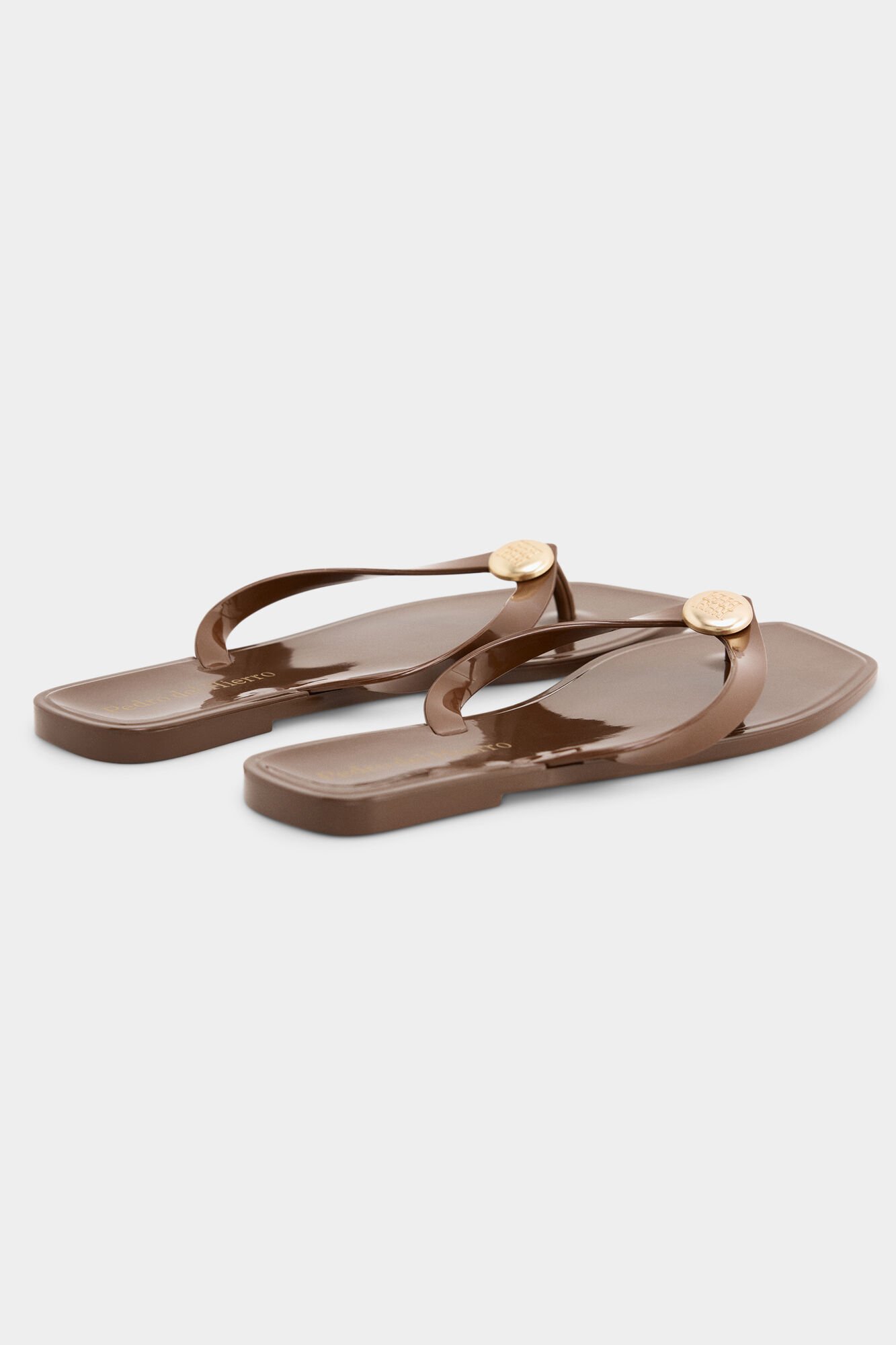 Pedro del Hierro Logo flip flop Brown