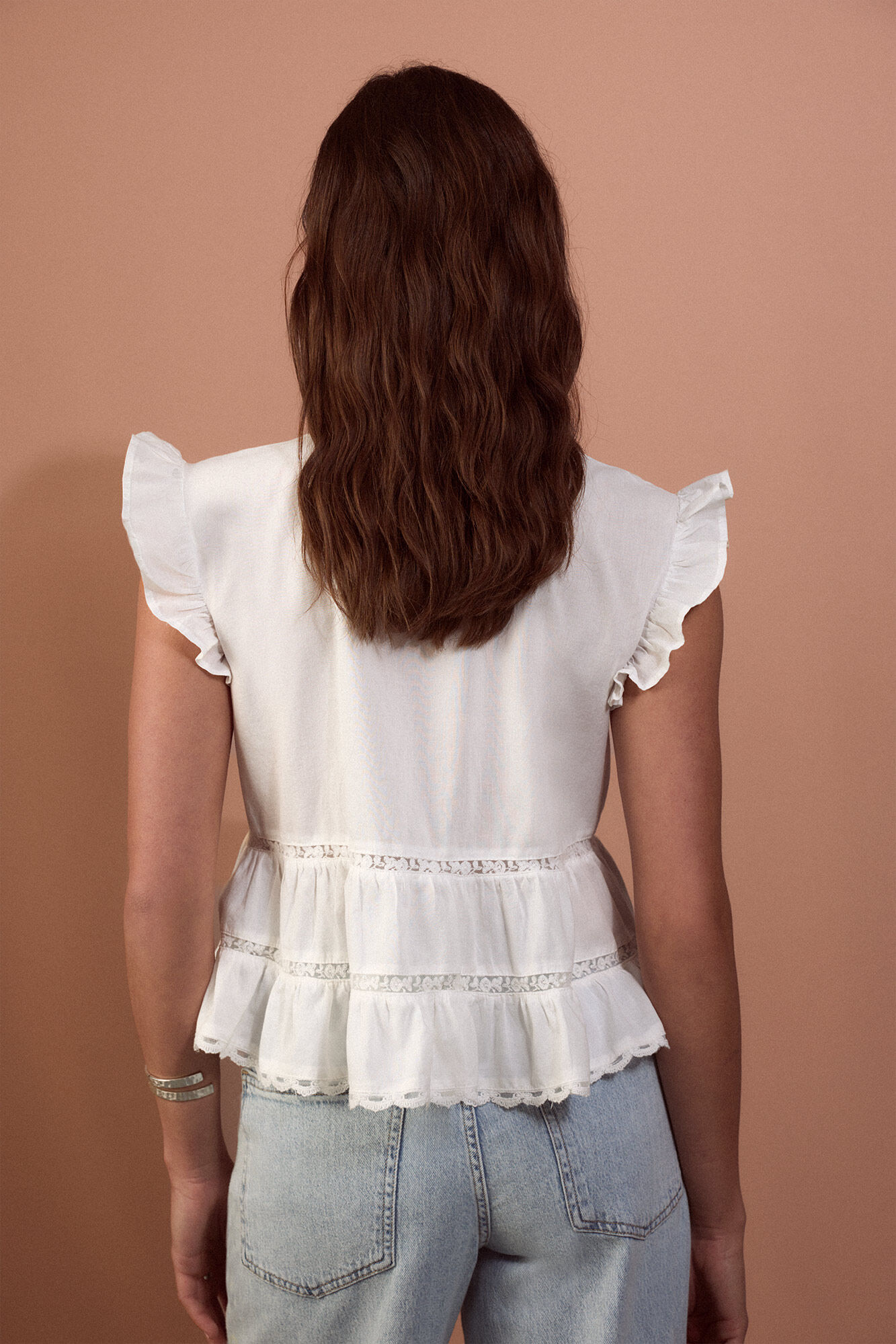 Slowlove Blusa fluida rom&aacute;ntica Marfil