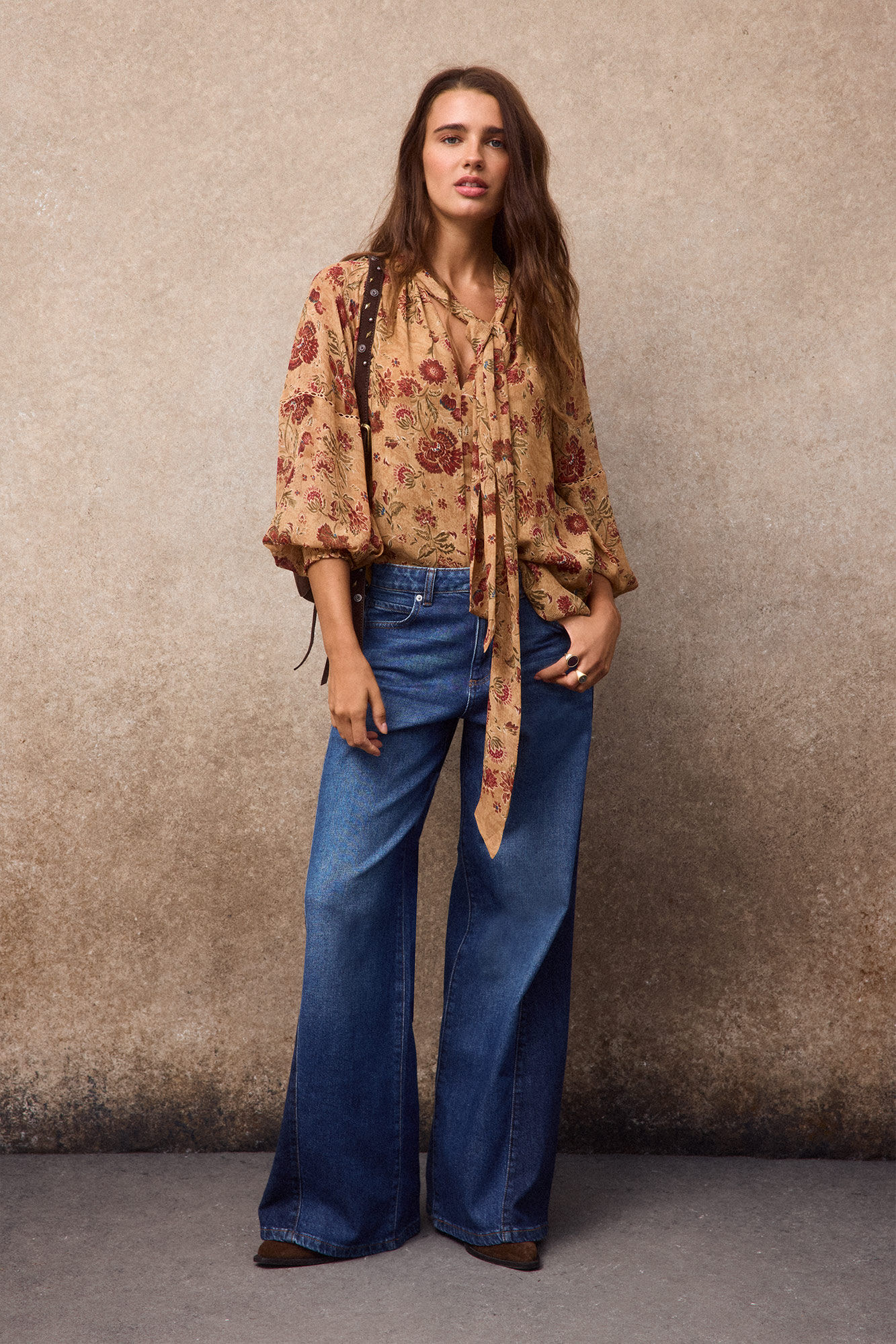 Slowlove Blusa estampada fluida Amarelo