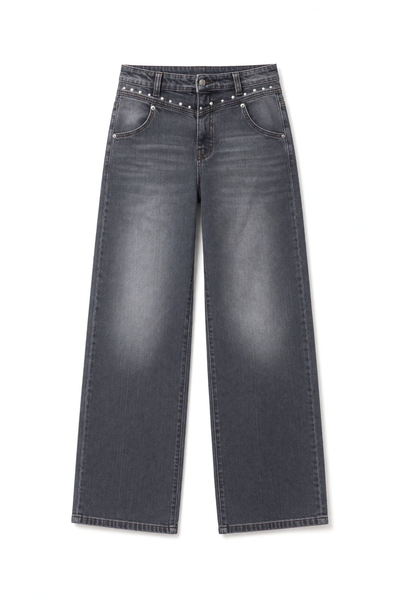 Slowlove Jeans Tachas Gris oscuro