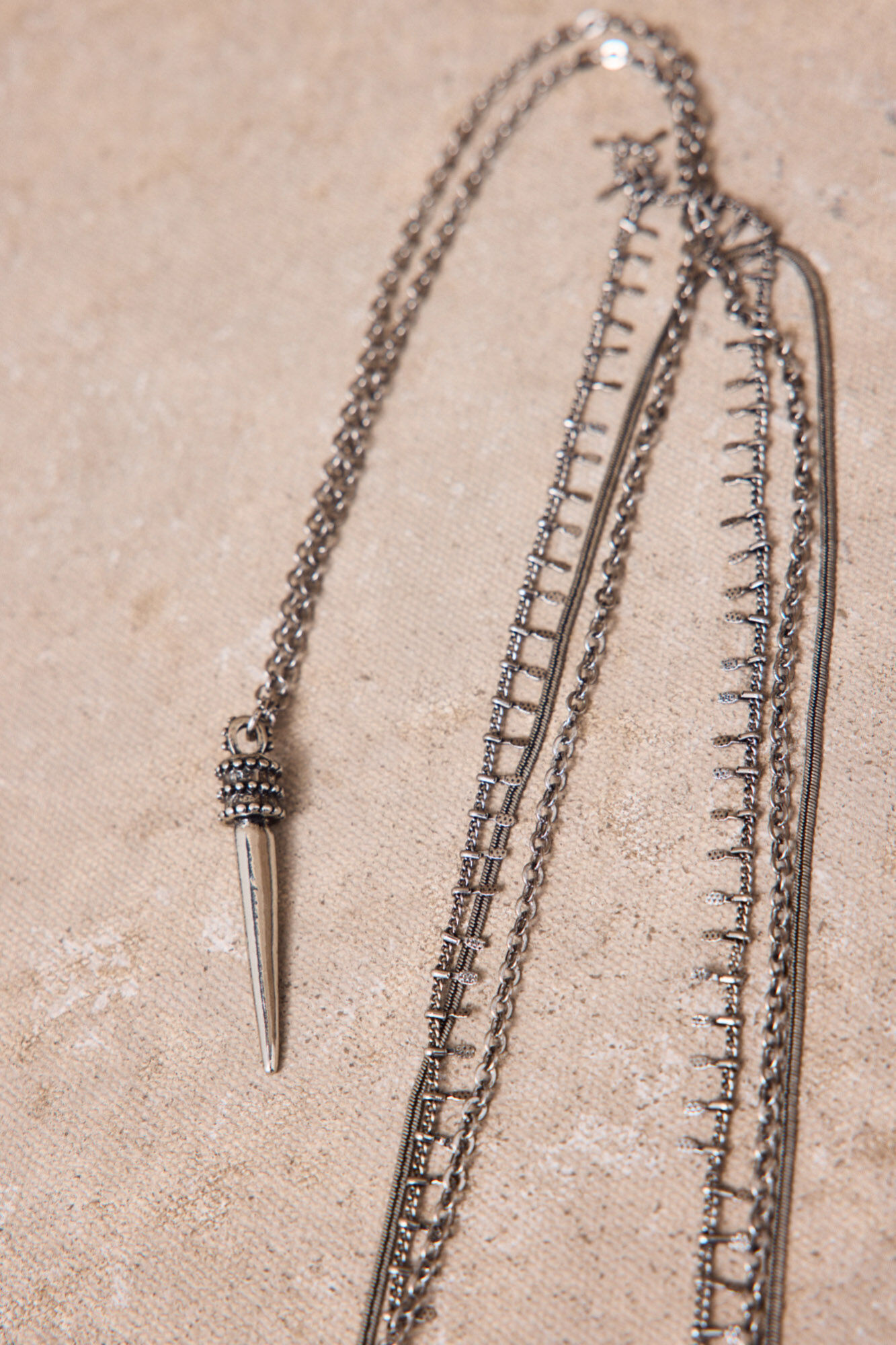 Slowlove Multichain necklace Grey