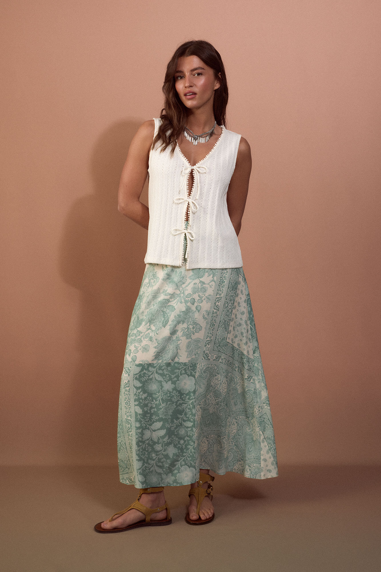 Slowlove Tie gilet Ivory