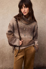 Slowlove Multicoloured boucl&eacute; jumper Dark brown