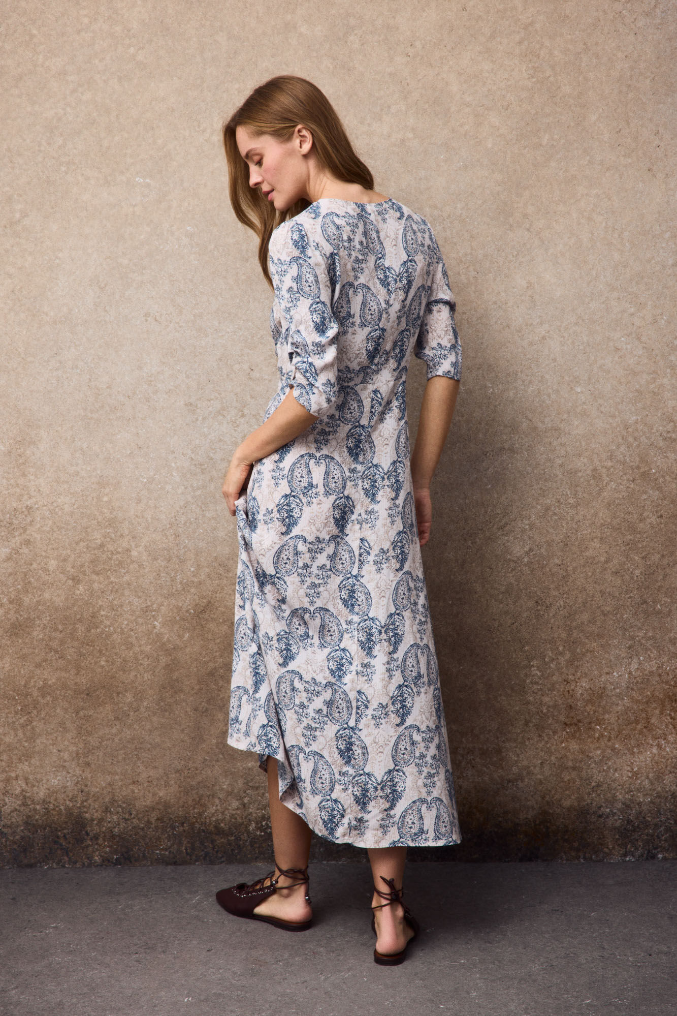 Slowlove Vestido estampado manga francesa Multicolor
