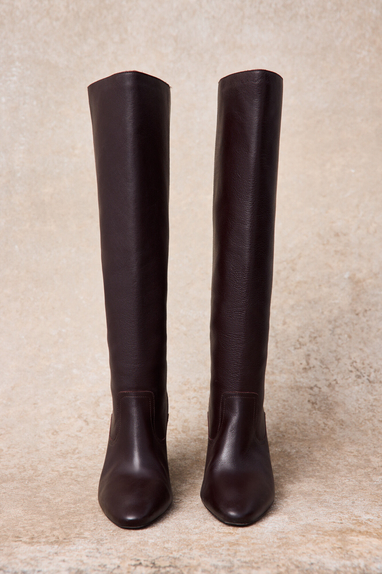 Slowlove Bota alta piel Granate
