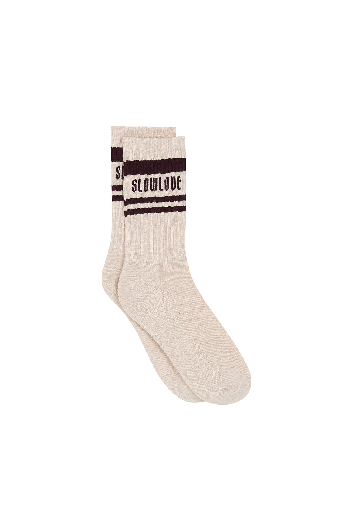 Slowlove Calcetines rayas logo Estampado blanco