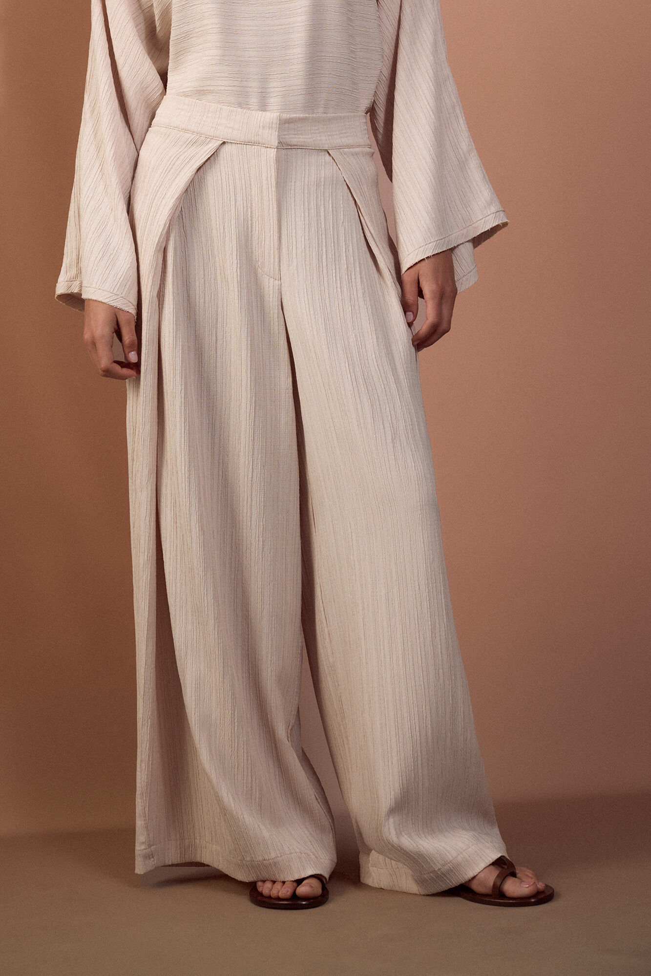 Slowlove Pantal&oacute;n de punto calado ancho