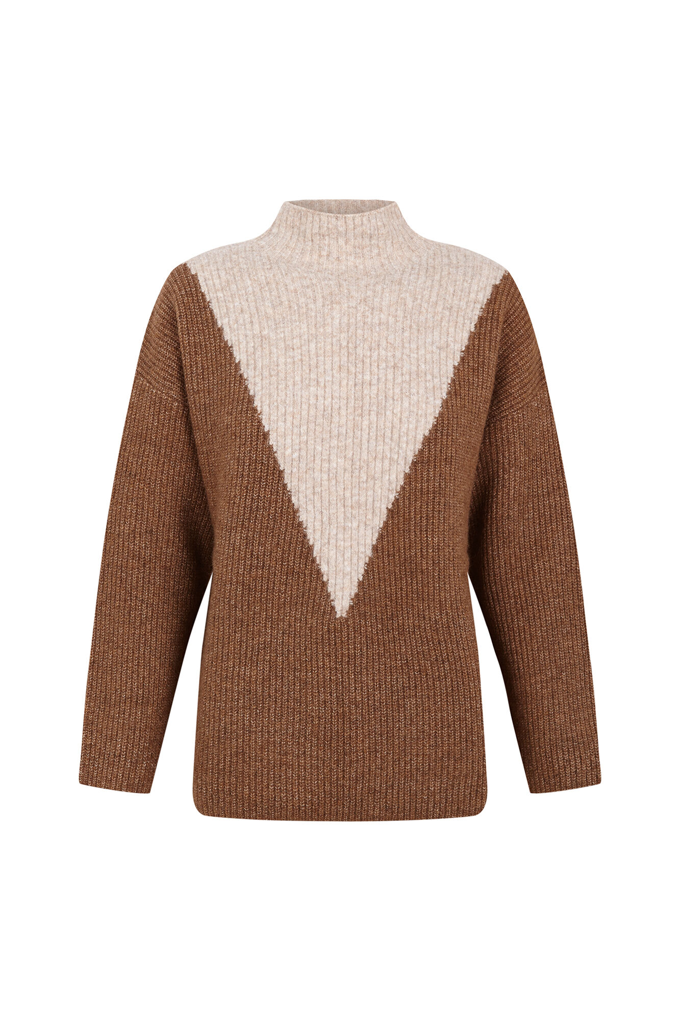 Slowlove Camisola blocos intarsia Castanho