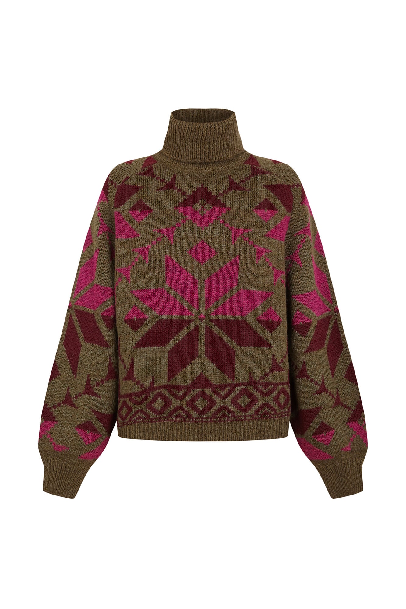 Slowlove Jersey jacquard geom&eacute;trico Verde