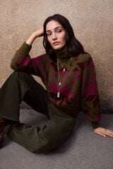 Slowlove Jersey jacquard geom&eacute;trico Verde