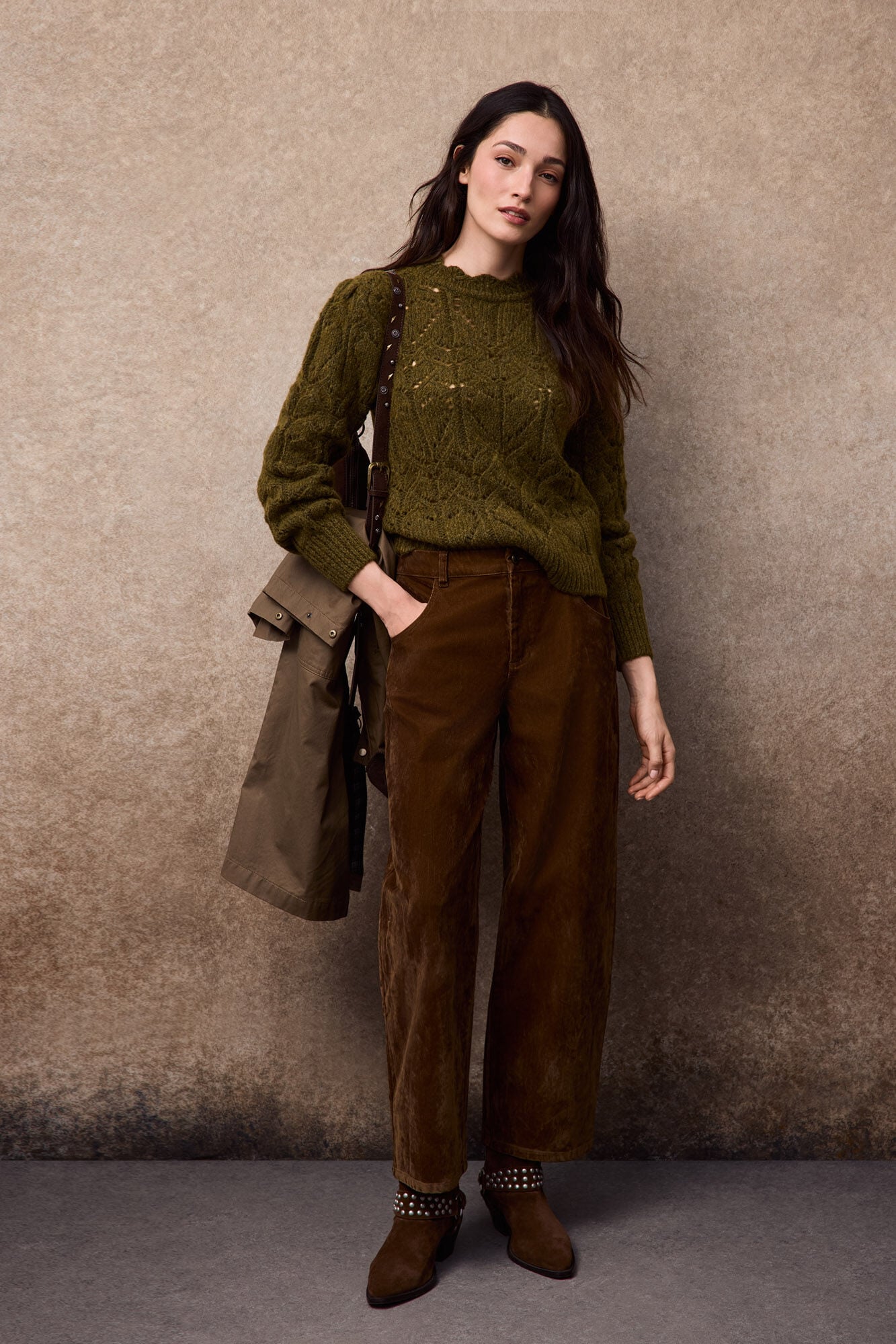 Slowlove Openwork knit jumper Kaki