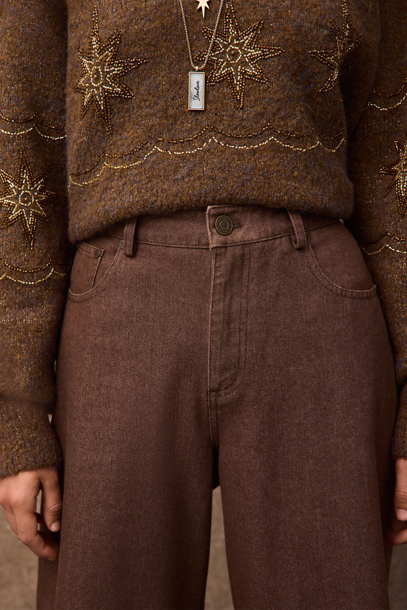 Slowlove Chocolate raw jeans Dark brown