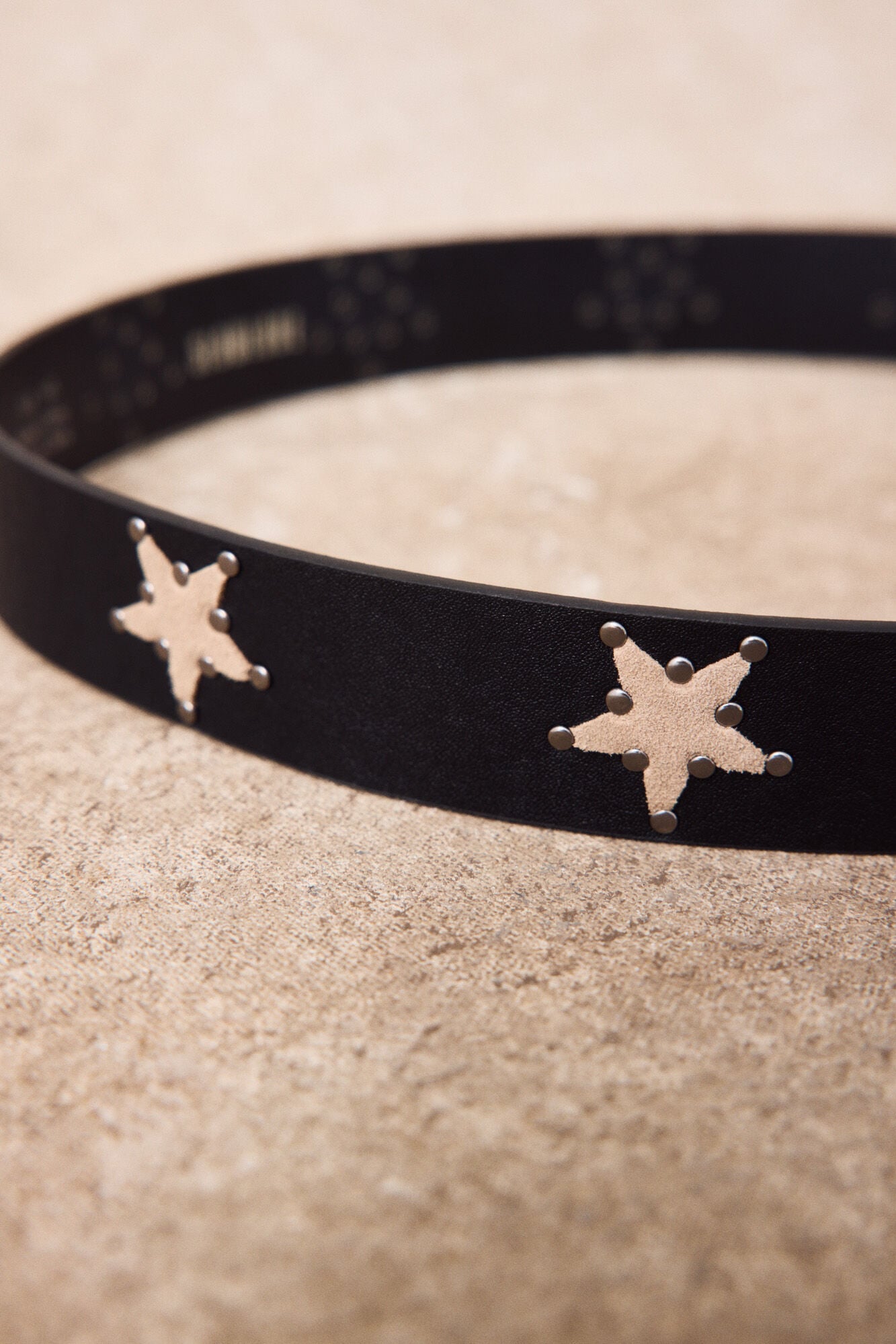 Slowlove Leather star belt Black