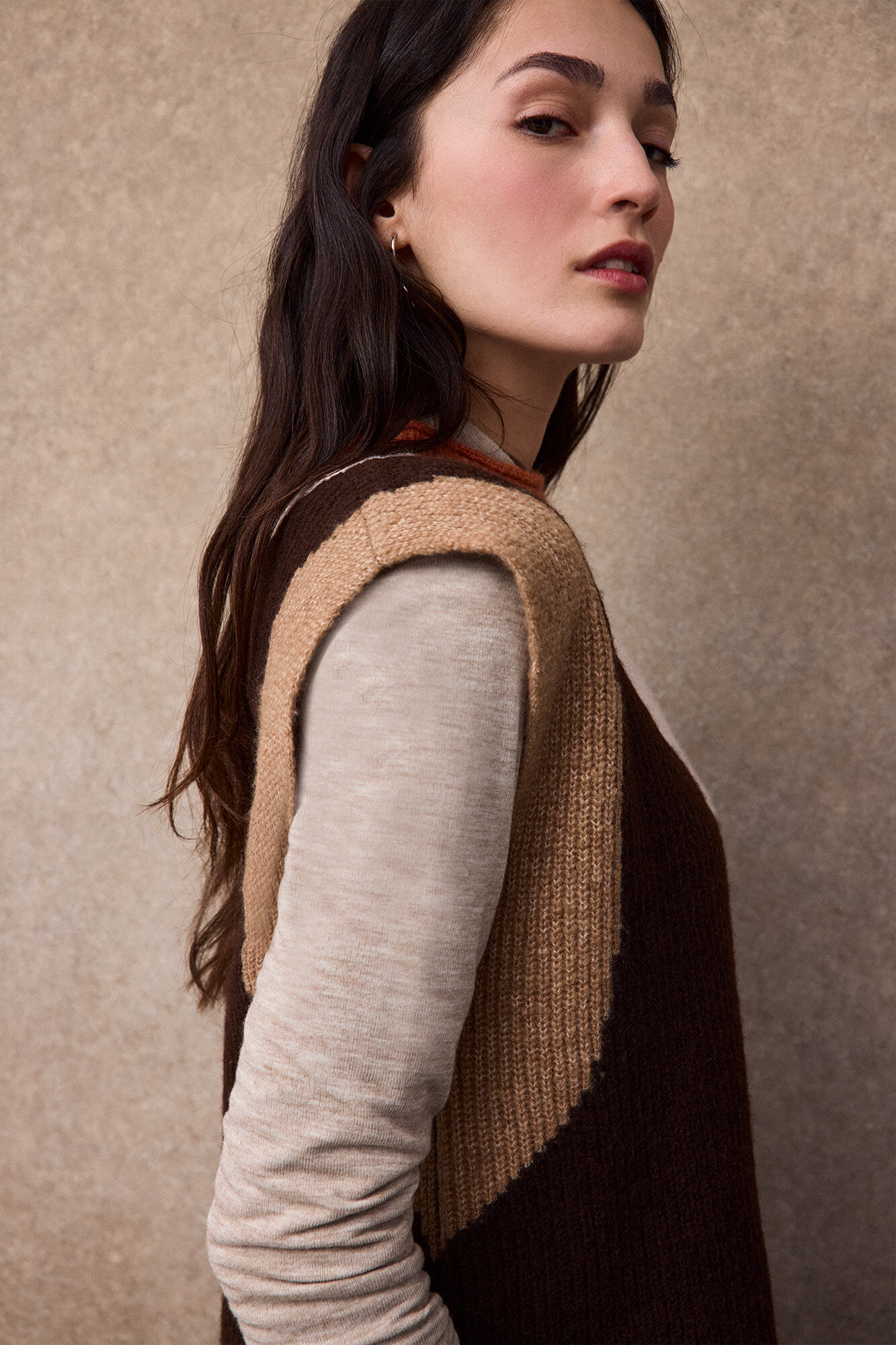 Slowlove Colete intarsia de blocos