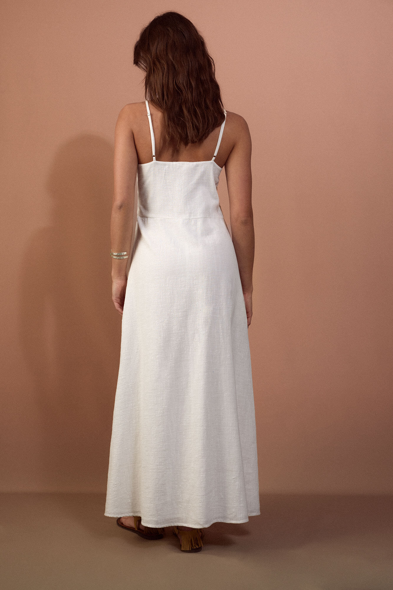 Slowlove Vestido bordado Ecru