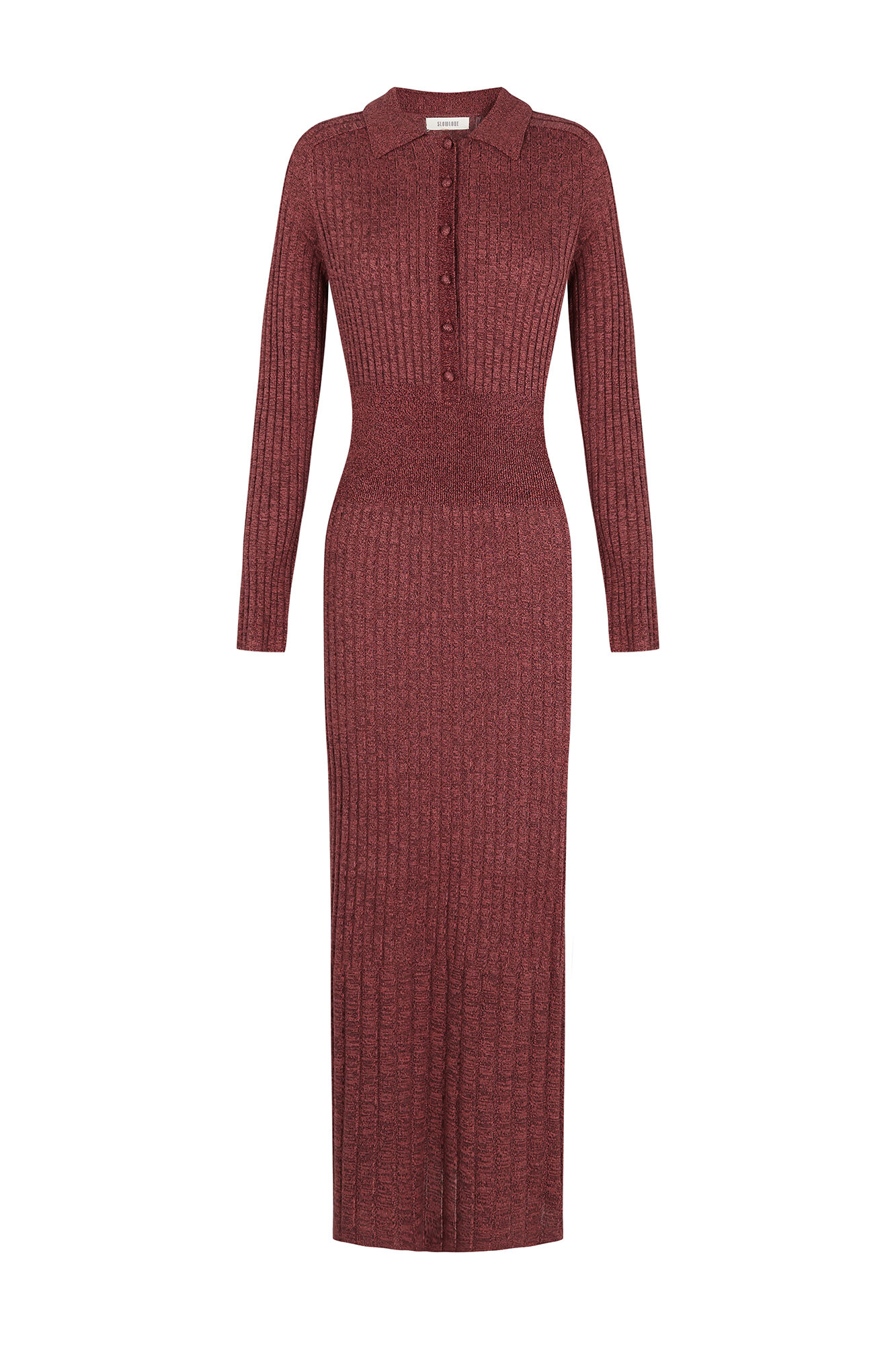 Slowlove Vestido largo punto Granate