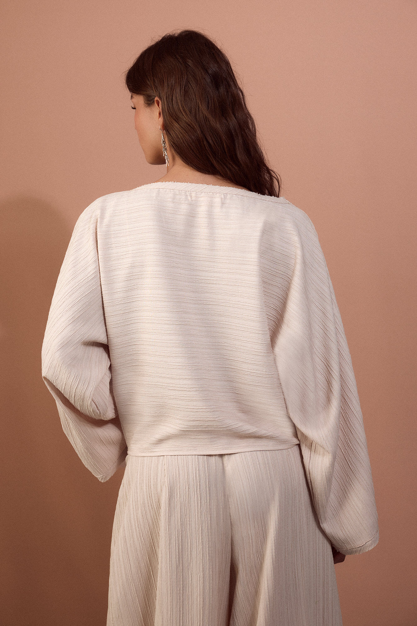 Slowlove Blusa fluida Ecru
