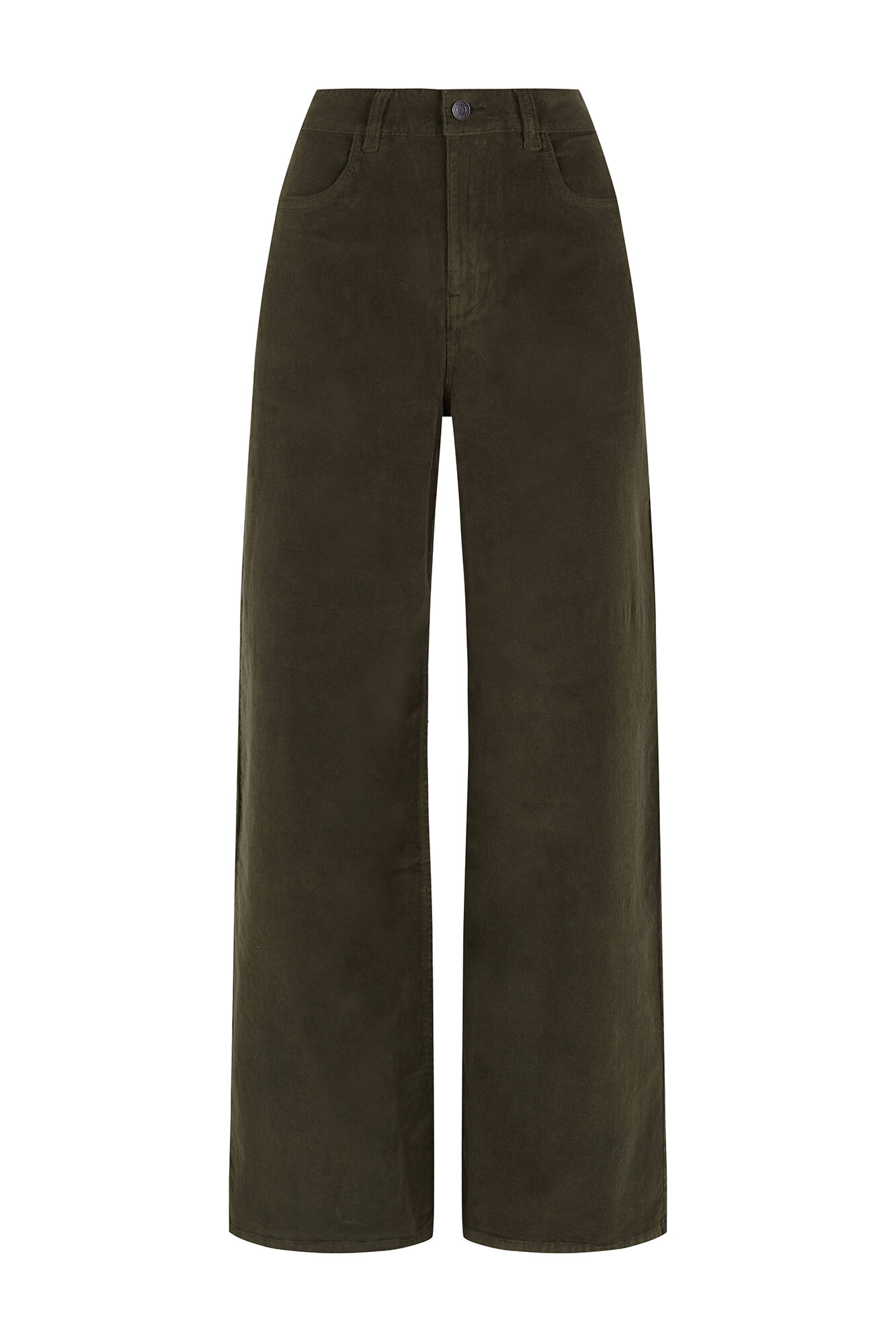 Slowlove Cal&ccedil;a de bombazina com pin&ccedil;as Verde