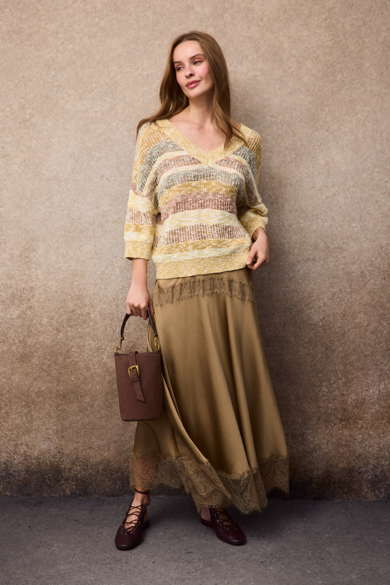 Slowlove Camisola decote em V multicolor Dourado