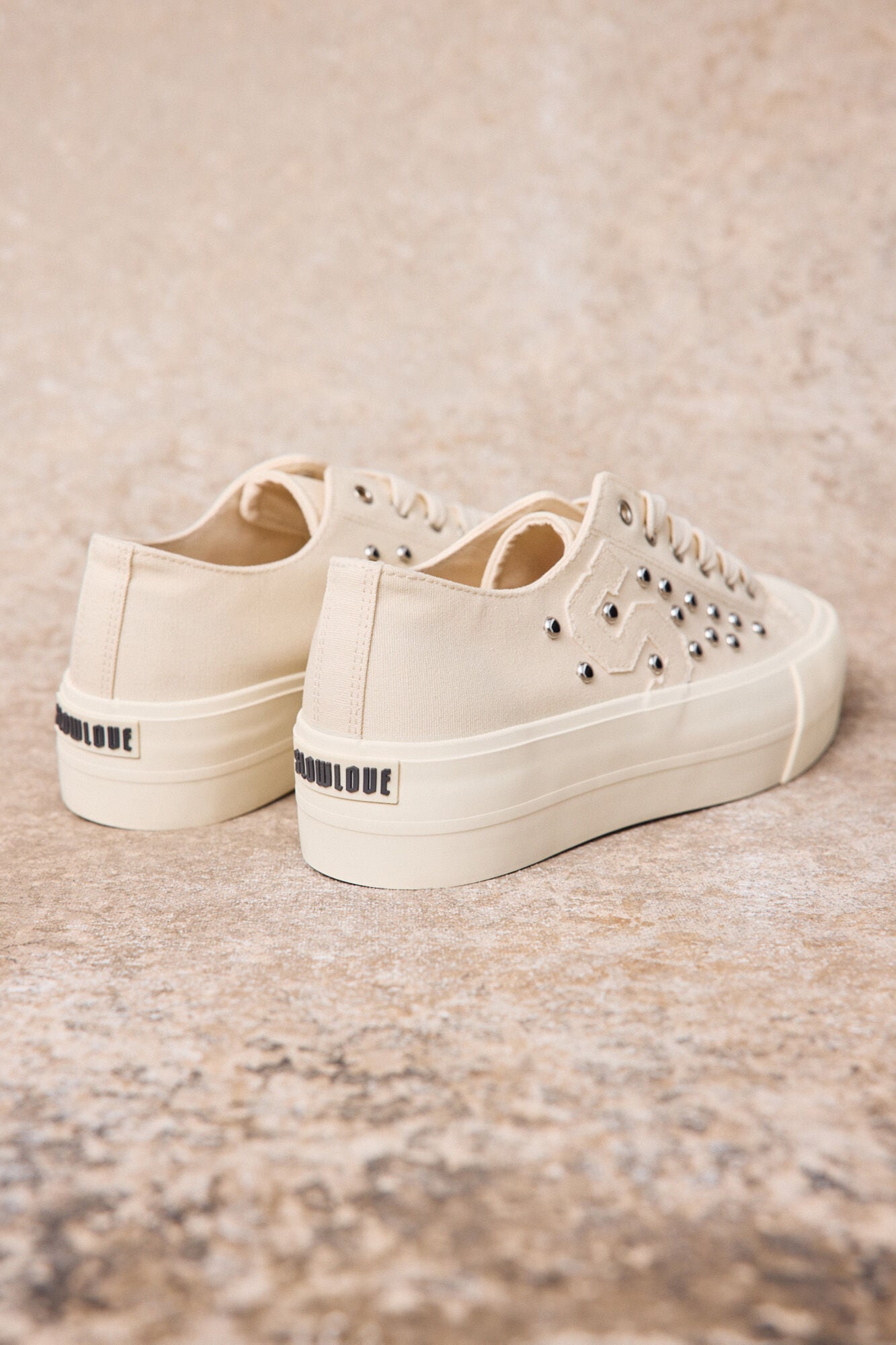 Slowlove Zapatilla sneaker cuadros Marfil