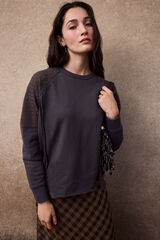 Slowlove Sudadera crochet Gris oscuro