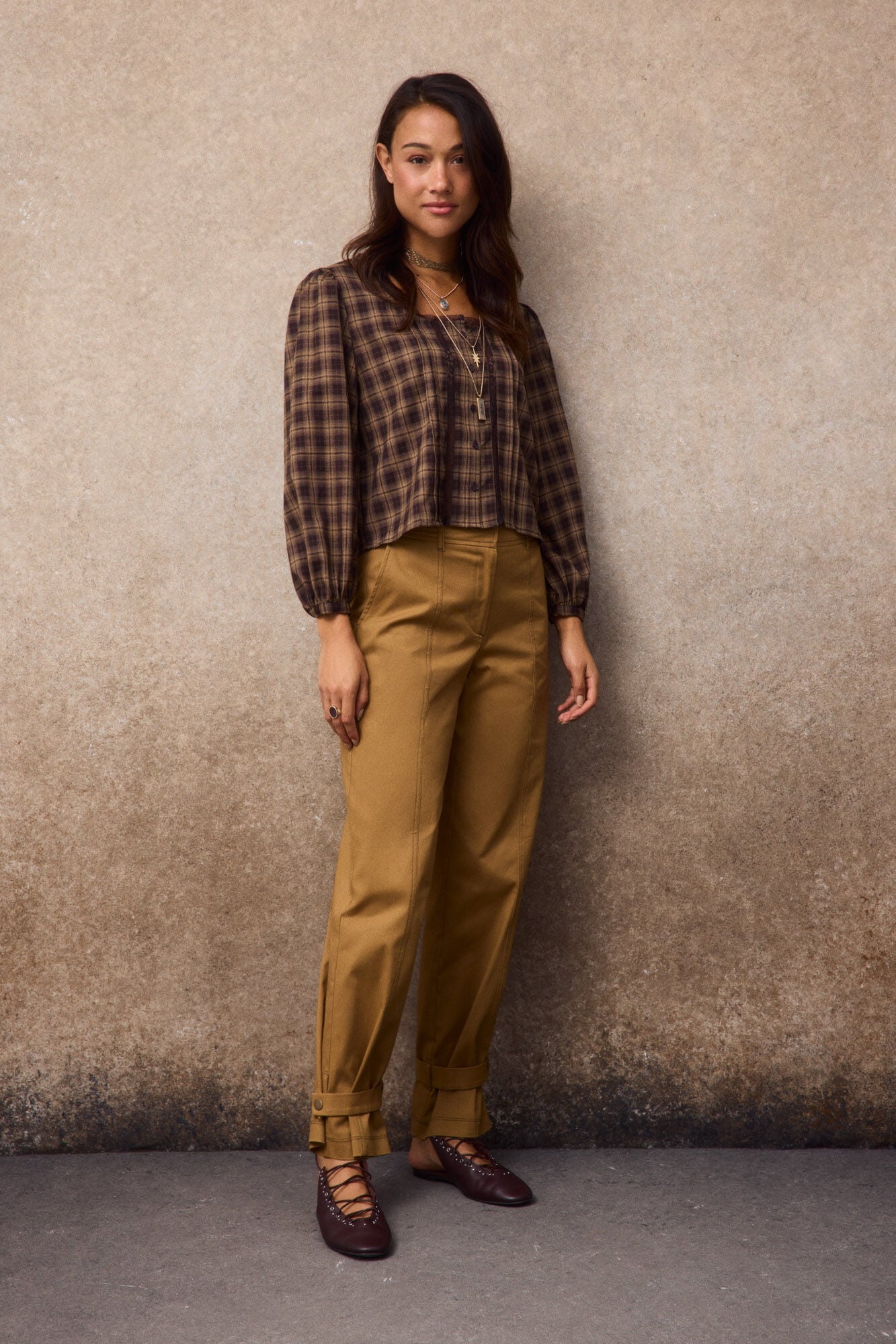 Slowlove Pantal&oacute;n sarga pu&ntilde;os