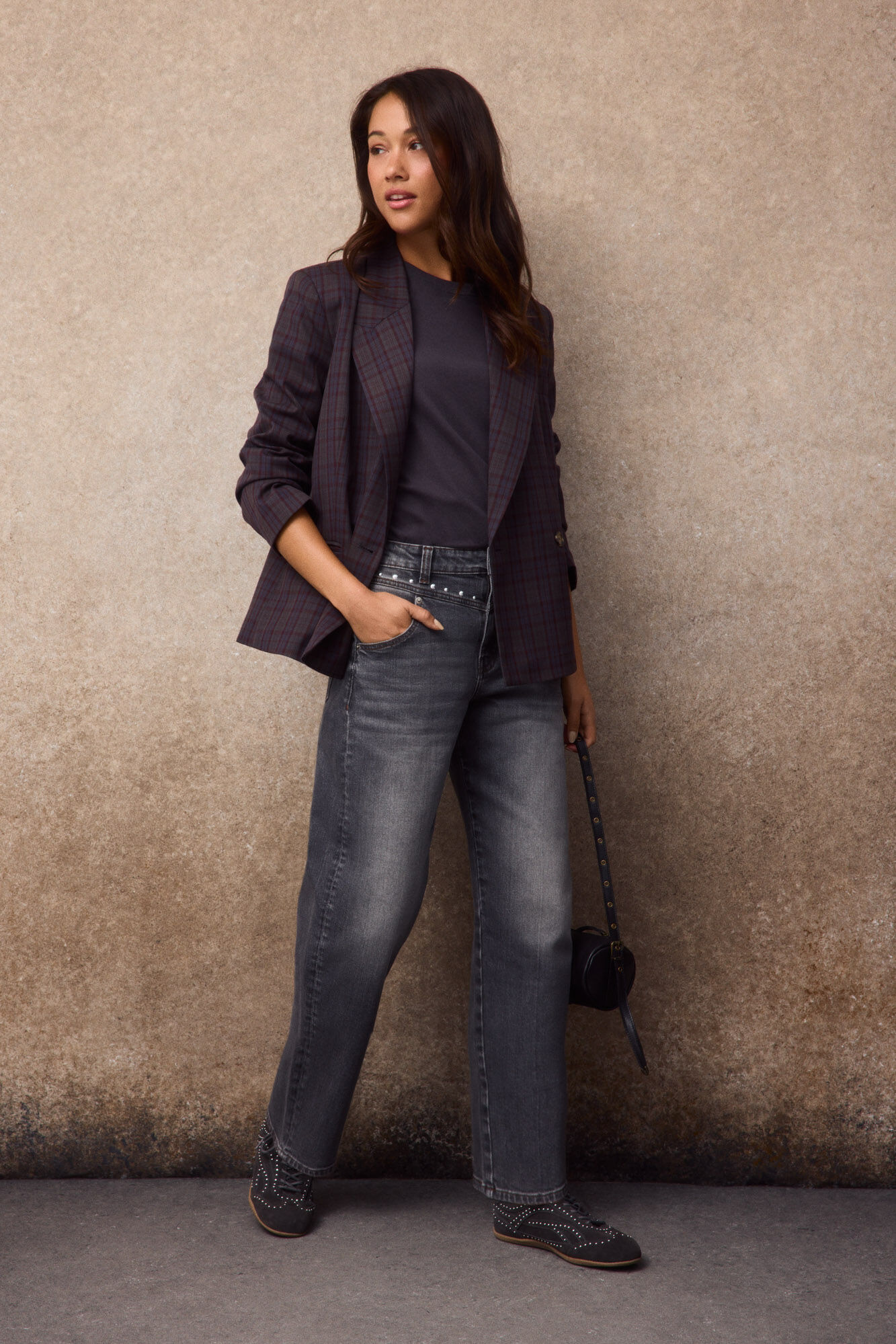 Slowlove Jeans Tachas Gris oscuro