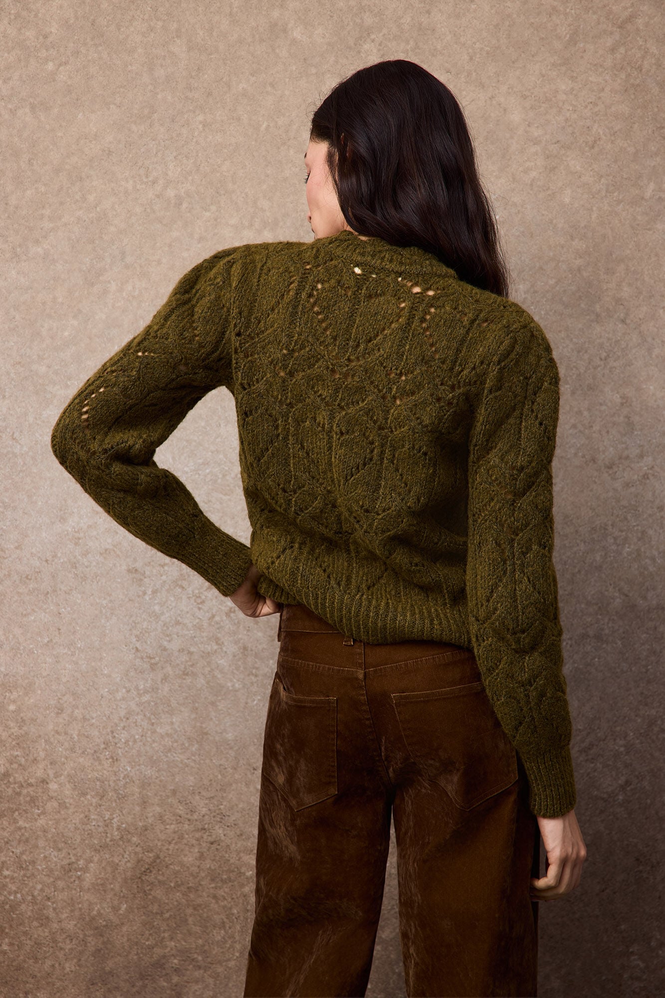 Slowlove Openwork knit jumper Kaki
