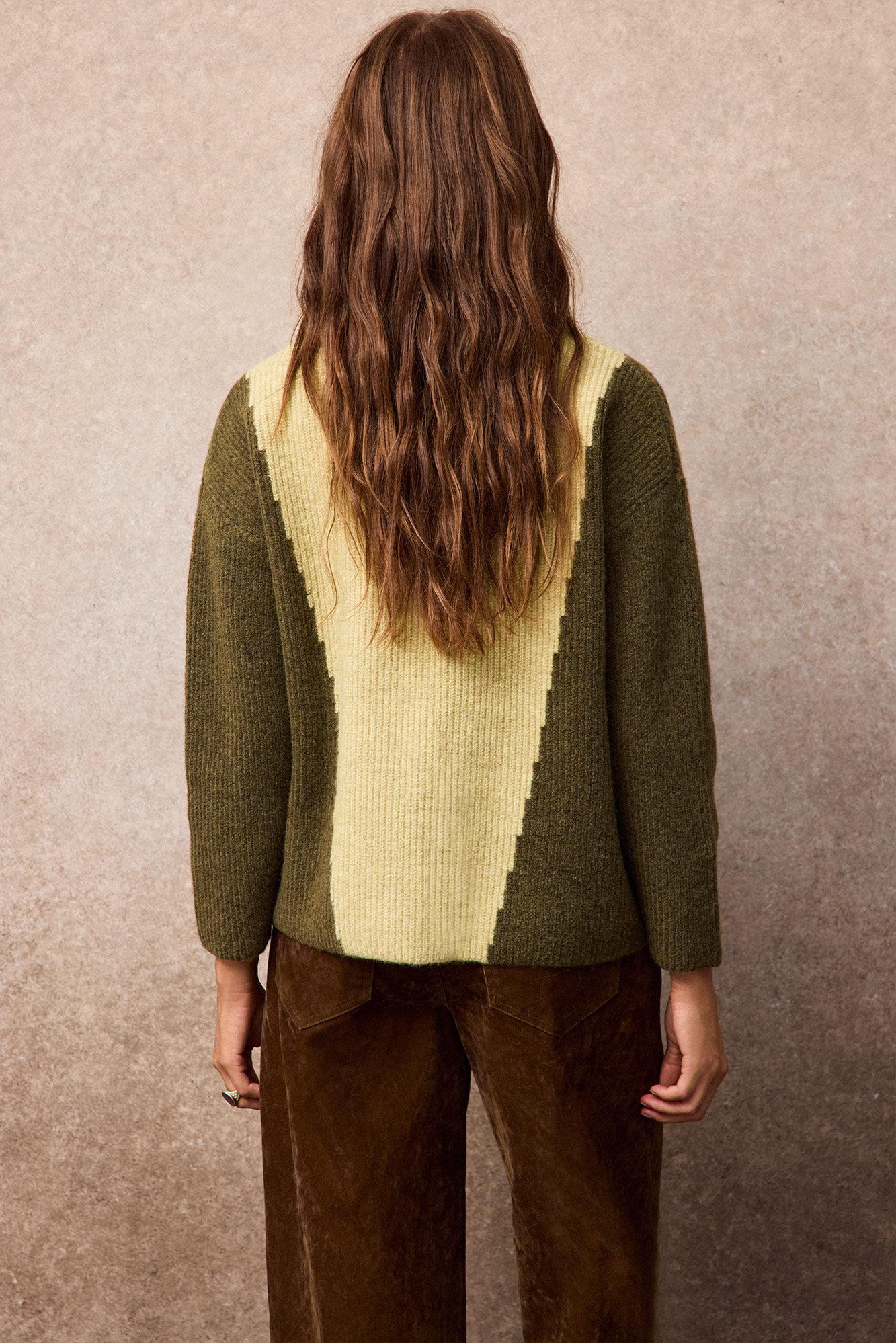 Slowlove Camisola blocos intarsia Verde