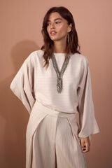 Slowlove Blusa fluida Ecru