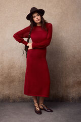 Slowlove Vestido largo punto Rojo