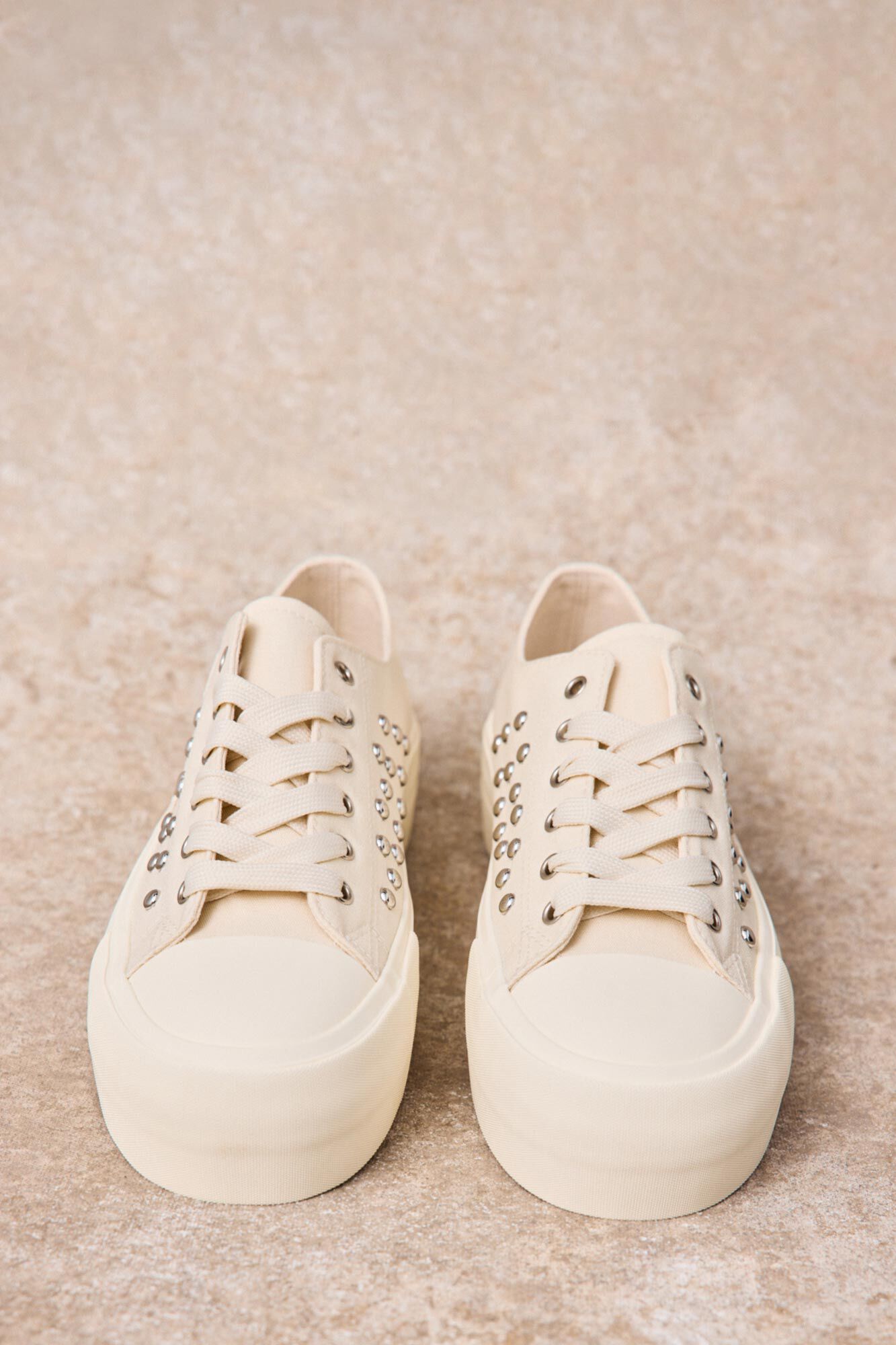 Slowlove Zapatilla sneaker cuadros Marfil