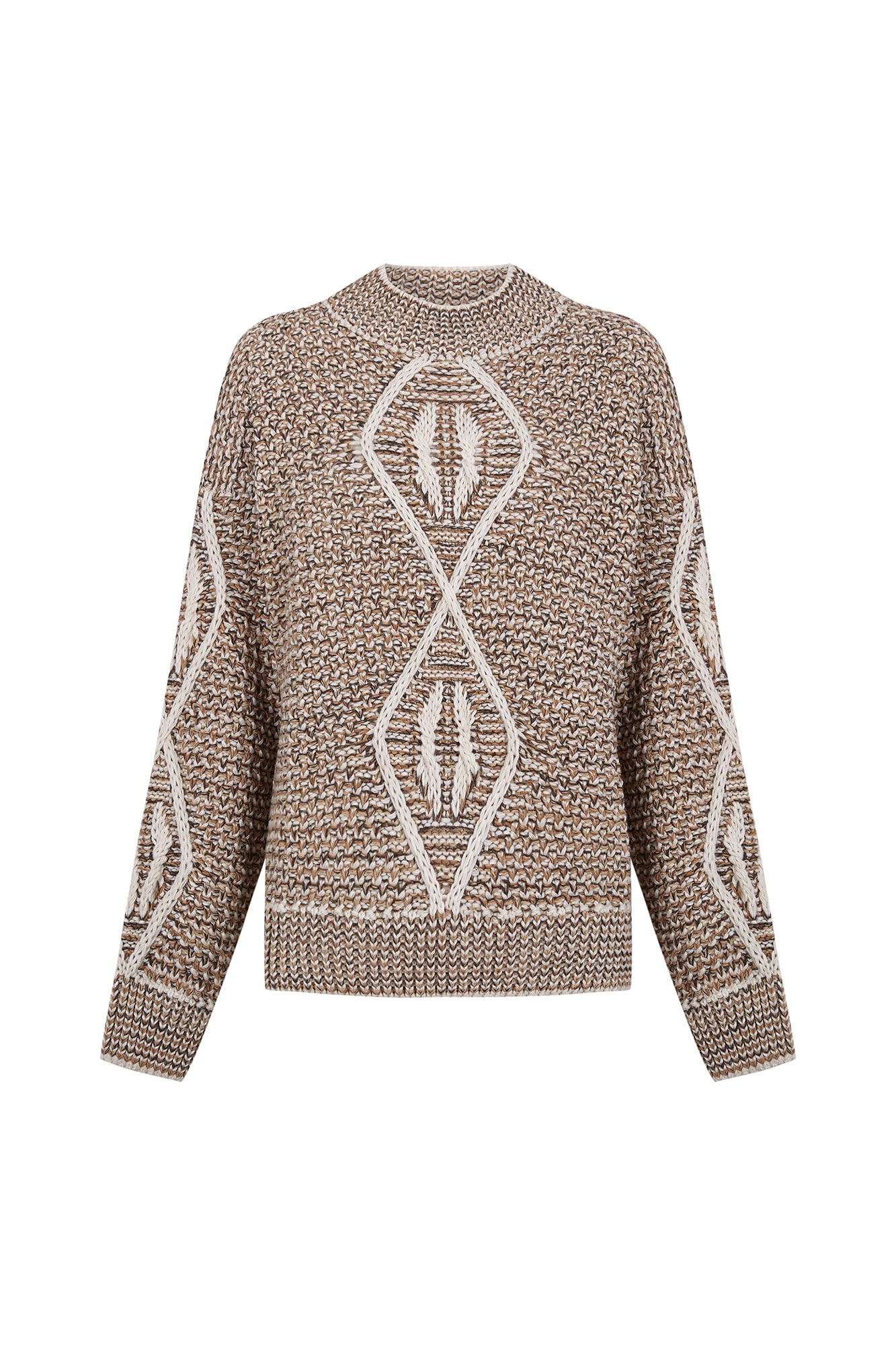 Slowlove Contrast Aran jumper Nude