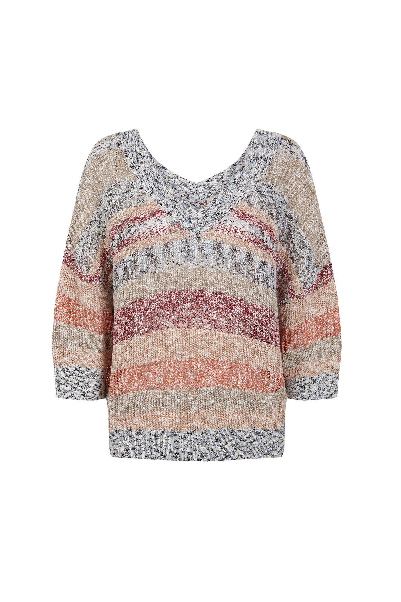 Slowlove Camisola decote em V multicolor Laranja