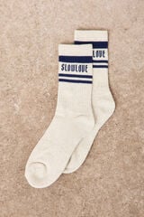 Slowlove Calcetines rayas logo Estampado azul