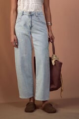 Slowlove Jeans Barrel Estampado Azul