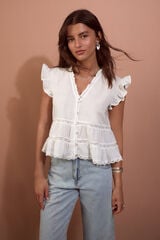 Slowlove Blusa fluida rom&aacute;ntica Marfil