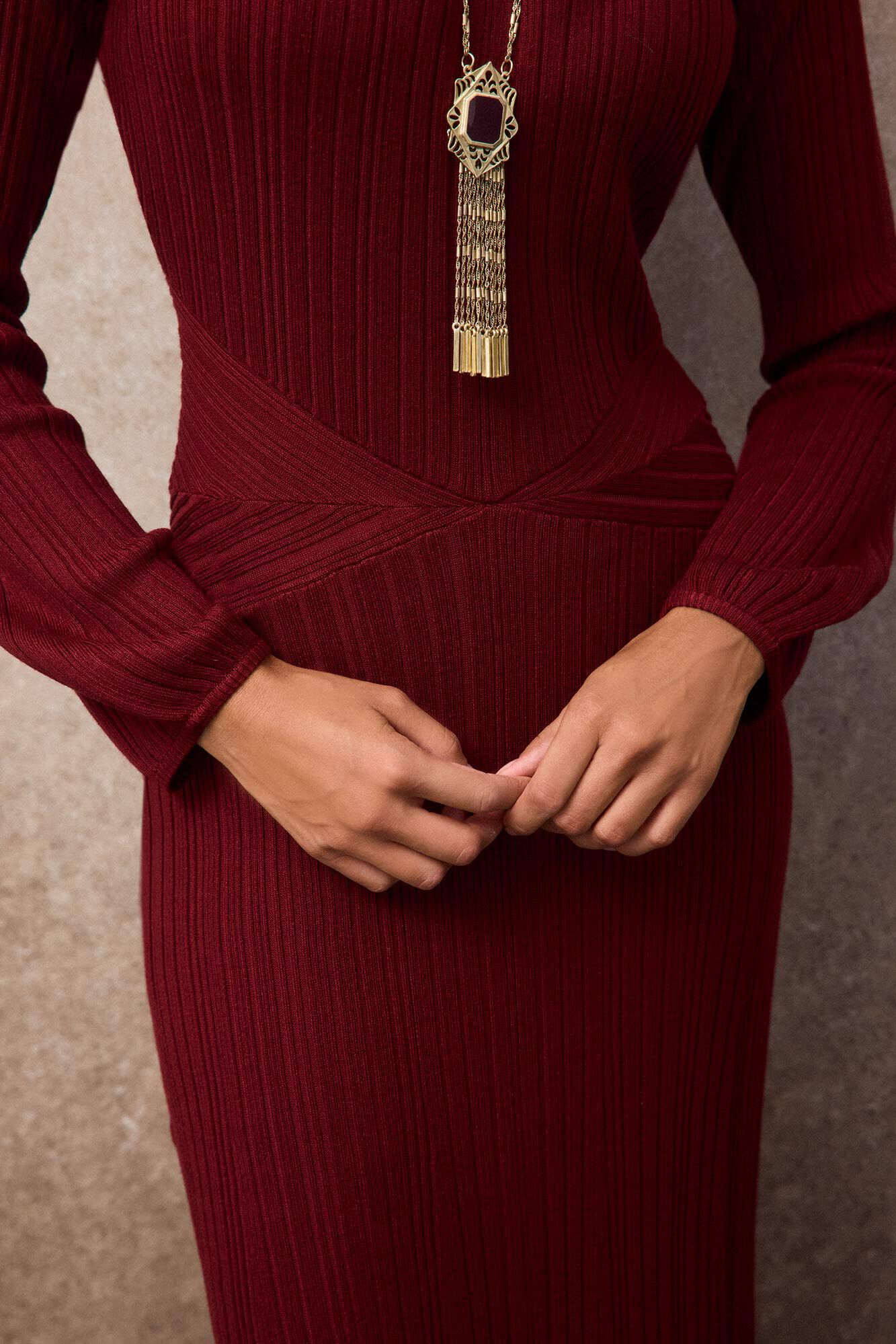 Slowlove Vestido punto fino Naranja